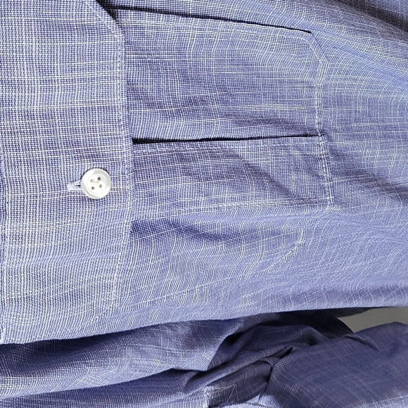 Apt. 9 blue and white crosshatch pattern long sleeve button down NWT - Picture 4 of 7